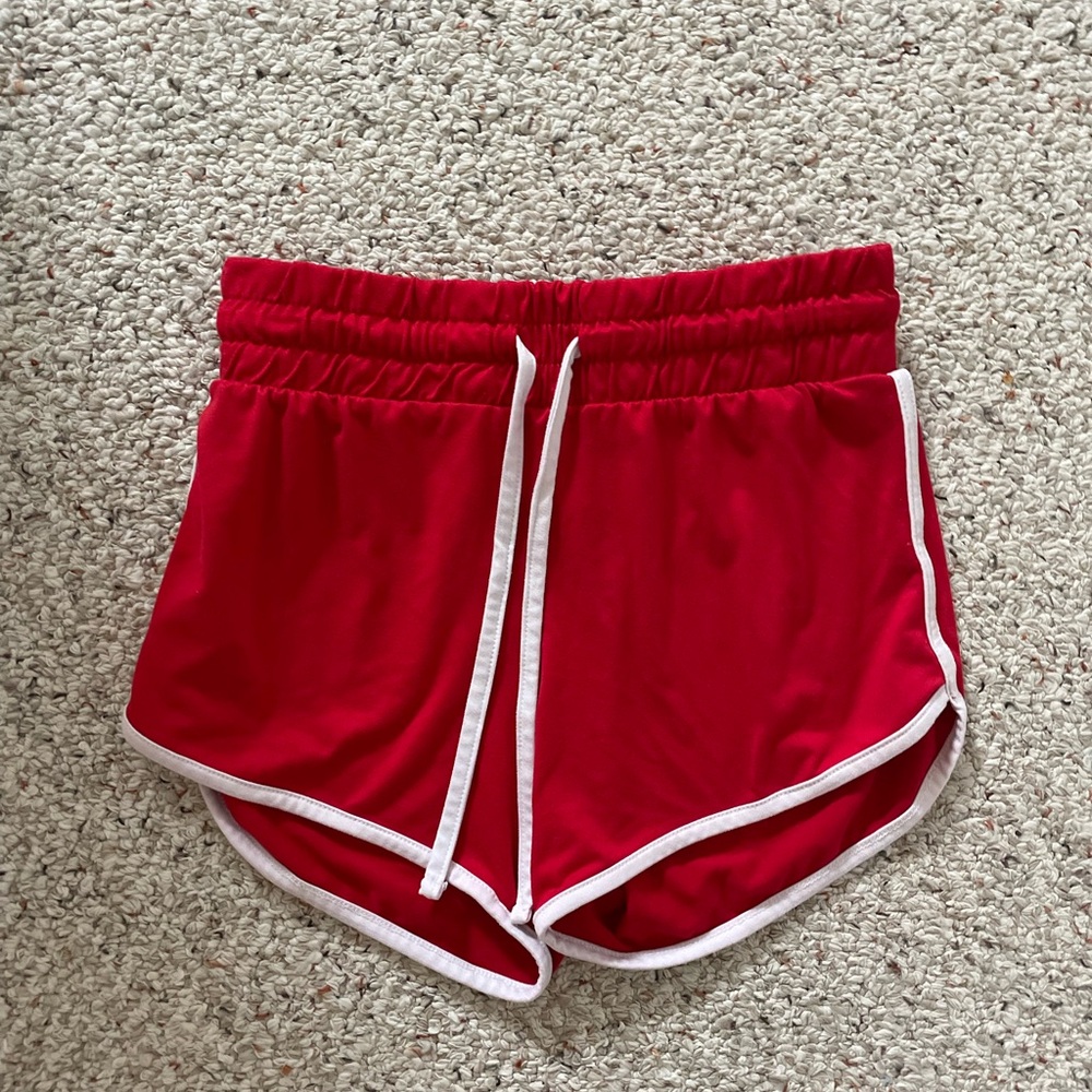 Rue21 Red and White Athletic Shorts with Retro Design